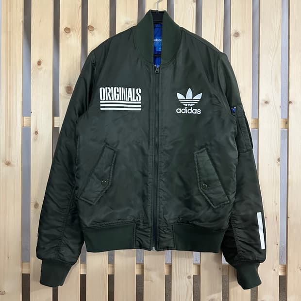 (M) 아디다스 카키 MA-1 항공점퍼 자켓