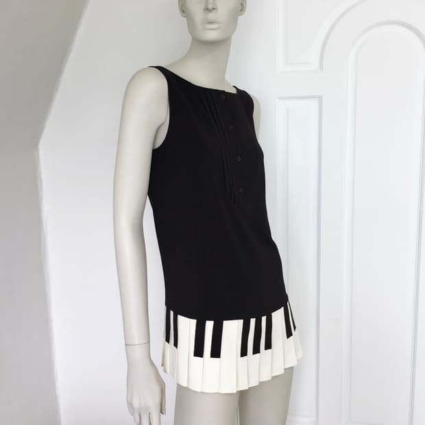 Moschino Piano  pintuck Mini dress 
