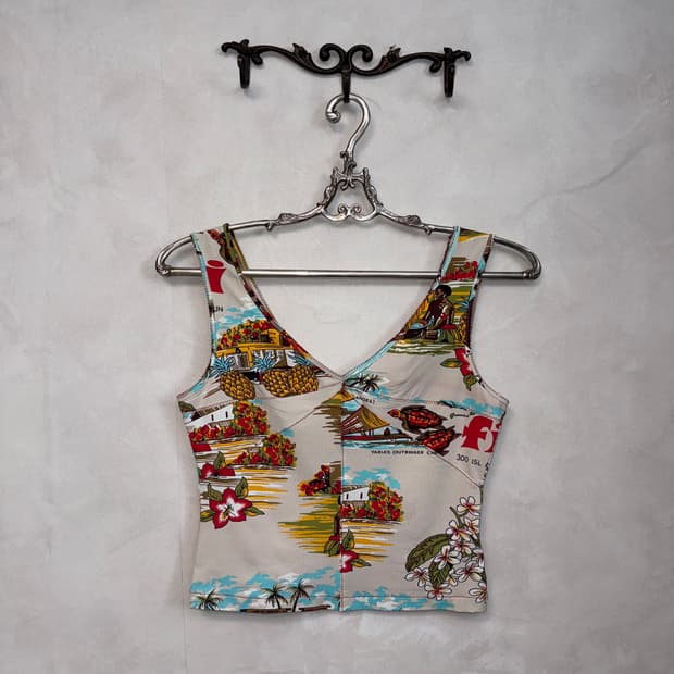 Blumarine hawaiian summer pattern 슬리브리스