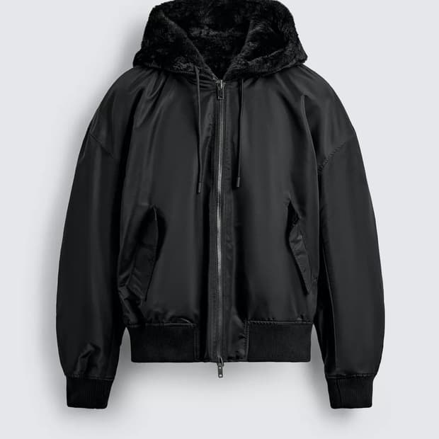 자라 퍼 리버시블 봄버 자켓