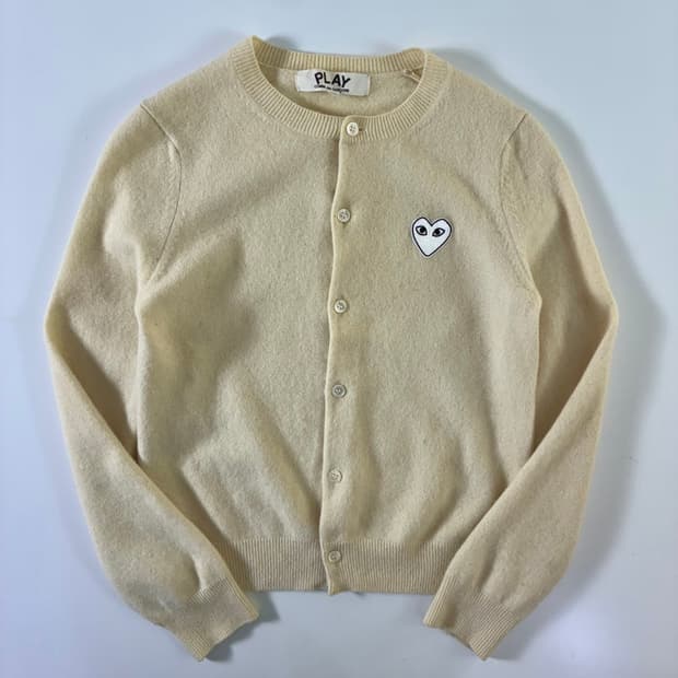 Comme des Garcons 꼼데가르송 우먼스 아이보리 화이트 와펜 