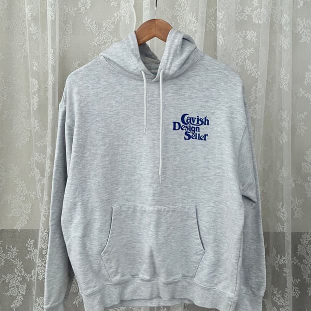 M) 카비시 셀러 로고 후드 라이트 그레이