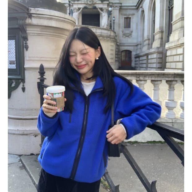 셀리앤리옹 후리스 블루 (새상품)