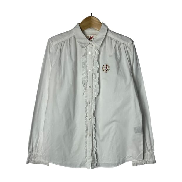 [PINK HOUSE] 핑크하우스 프릴 자수 블라우스