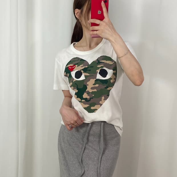 꼼데가르송 빅로고 밀리터리 레드와펜 T