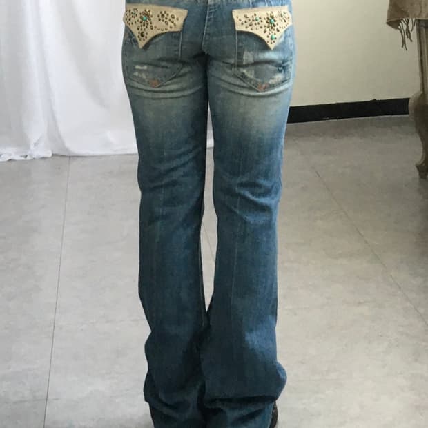 Western mood concho point denim pants