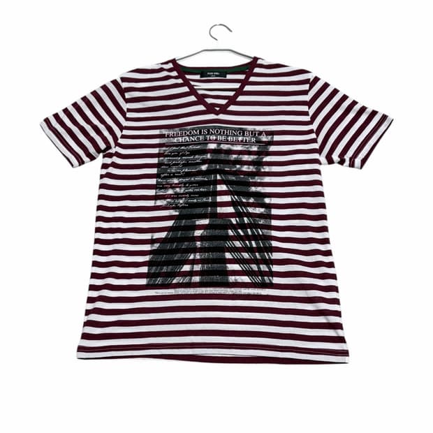 Plus One red stripe tshirts