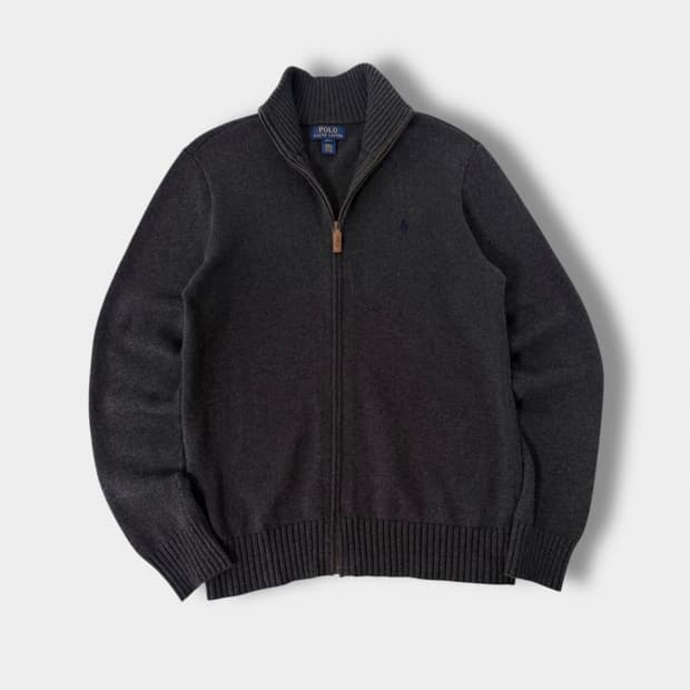 폴로 랄프로렌 신형 루즈핏 딥그레이 니트 집업