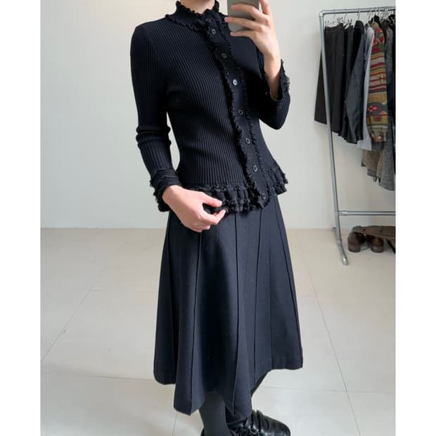 빈티지 프릴 가디건