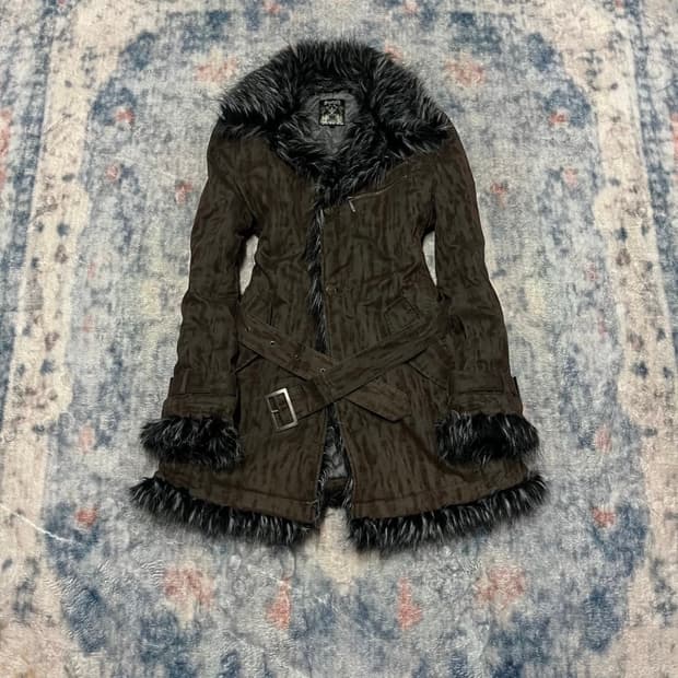 Spinash 00s archive leopard trimming fur