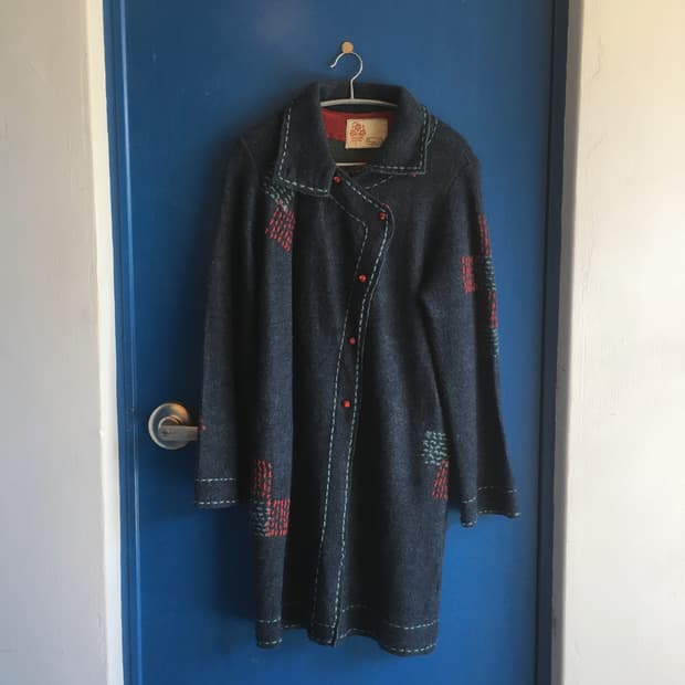 폼폼 니트 롱 가디건