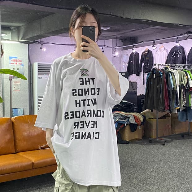 빈티지 레터링 오버핏 반팔티 B1854