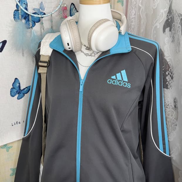 아디다스 그레이 & 하늘색 져지