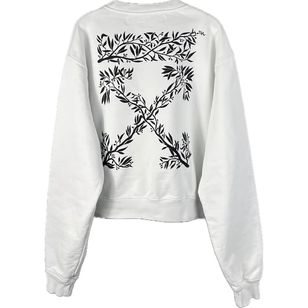 [M] 오프화이트 한나 리브 크롭핏 맨투맨 크루넥 셔츠