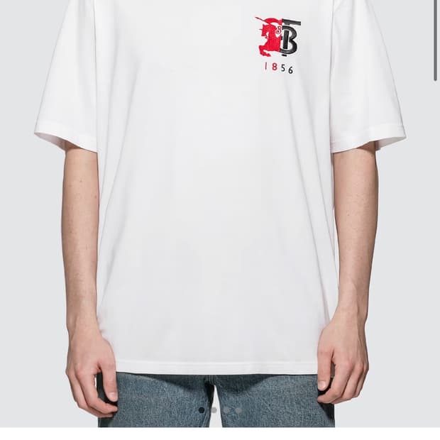 버버리 1856 로고 반팔 티셔츠 화이트