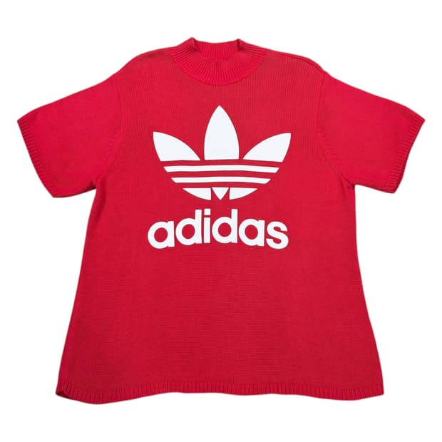 아디다스 빅 트레포일 목폴라 반팔니트 레드 XL 105