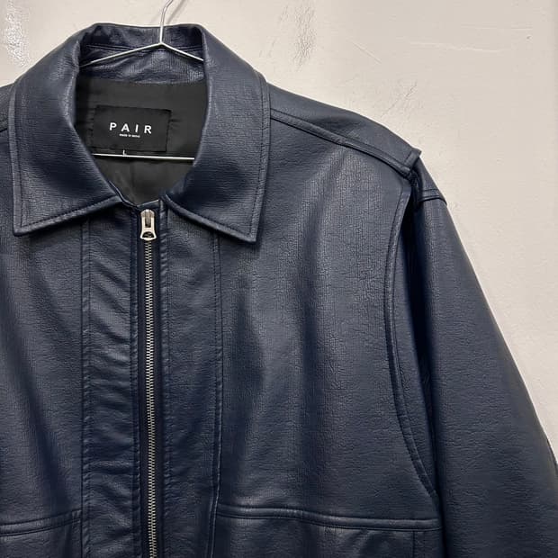 PAIR 램스킨 절개 슬리브 레더 봄버자켓