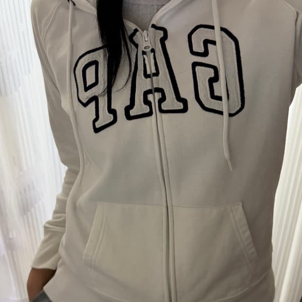 갭 화이트 후드집업 m