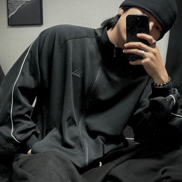 아디다스 재팬 올드스쿨 파이핑 트랙탑 저지 L