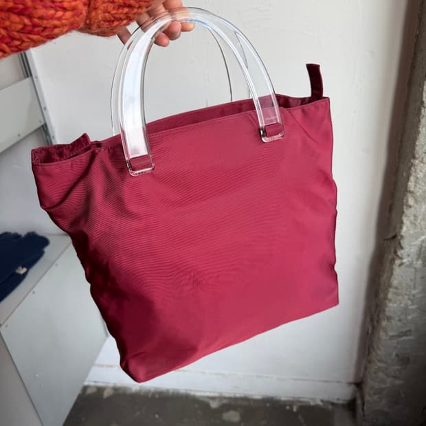 early 00s 프라다 포코노 플라스틱 핸들 토트백