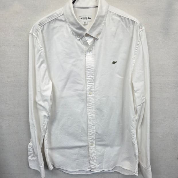 라코스테 슬림핏 셔츠 긴팔 M L 화이트