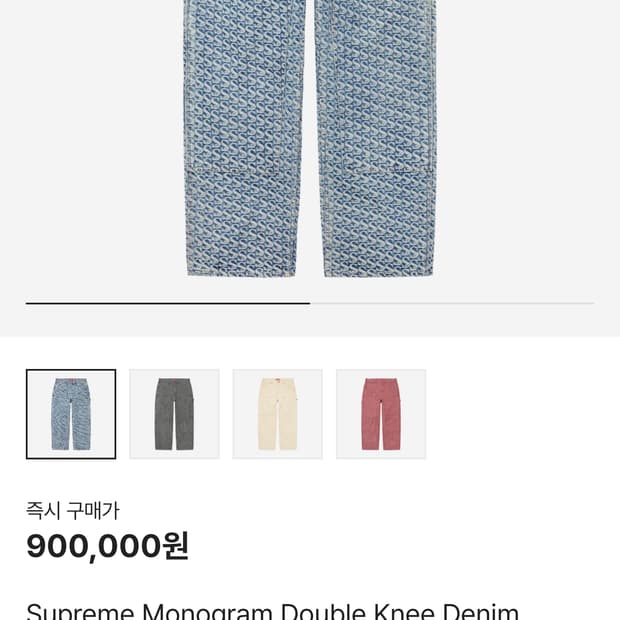 21fw 슈프림 모노그램 더블니 페인터 팬츠 32