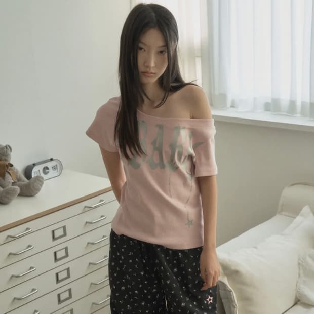 셋업이엑스이 BABY WIDE NECK TOP / Pink