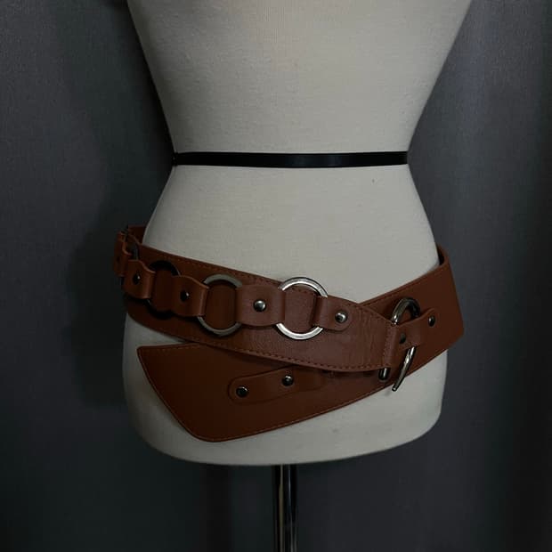 보헤미안 y2k 브라운 버클벨트