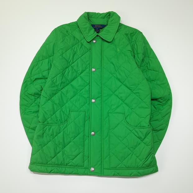 CL100 XL 폴로 다이아몬드 퀄팅 엘보우 패치 자켓