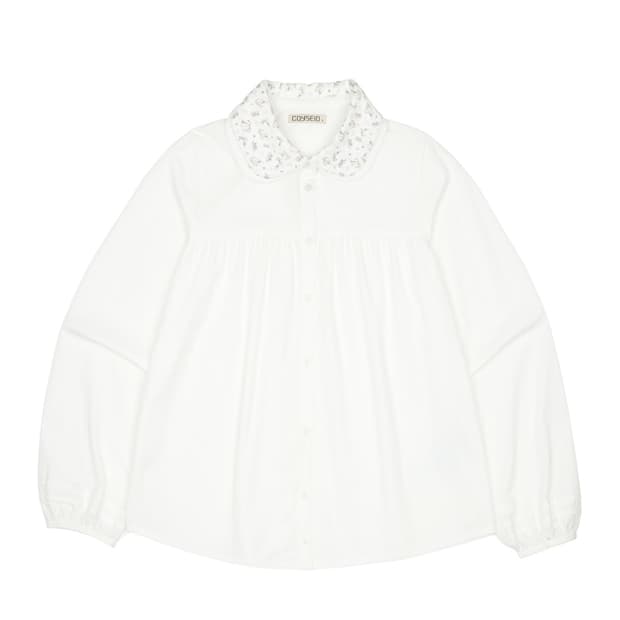 코이세이오 GRAPHIC ROUND COLLAR SHIRT WHITE
