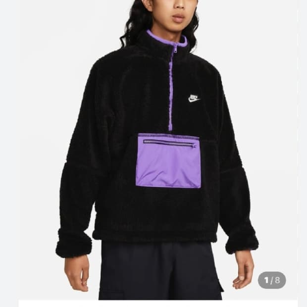 나이키 블랙 퍼 플리스 아노락