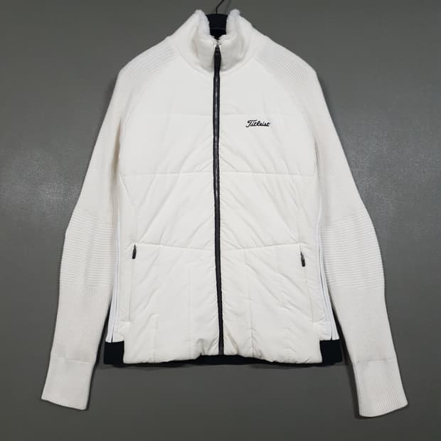 여성 M) 타이틀리스트 골프 니트 경량 패딩 다운 자켓 화이트