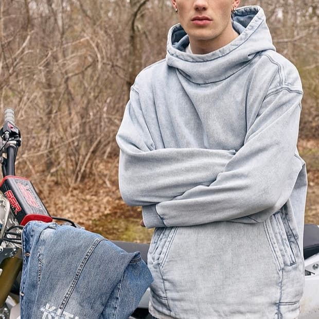 KITH 키스 더블 포켓 후디 라이트 인디고