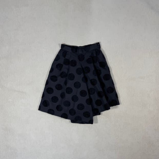 Asymmetrical Polka Dot Black Skirt Pants