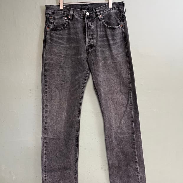 리바이스 501셀비지 32x32 Black Washed