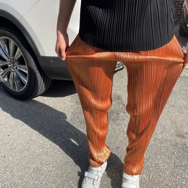 Issey Miyake Pleats Please glitter pants