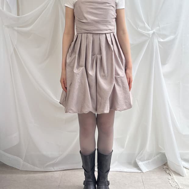 ef-de moore tuck balloon mini dress