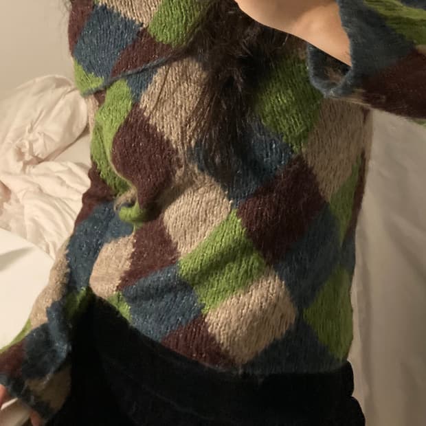 vintage check knit