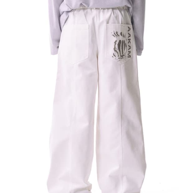 [1] 아캄 니 핀턱 프린티드 데님 팬츠 화이트 