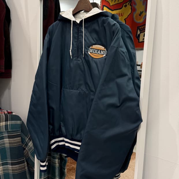 90s Holloway 나일론 쿼터 집업 아노락 후드 웜업 (USA)