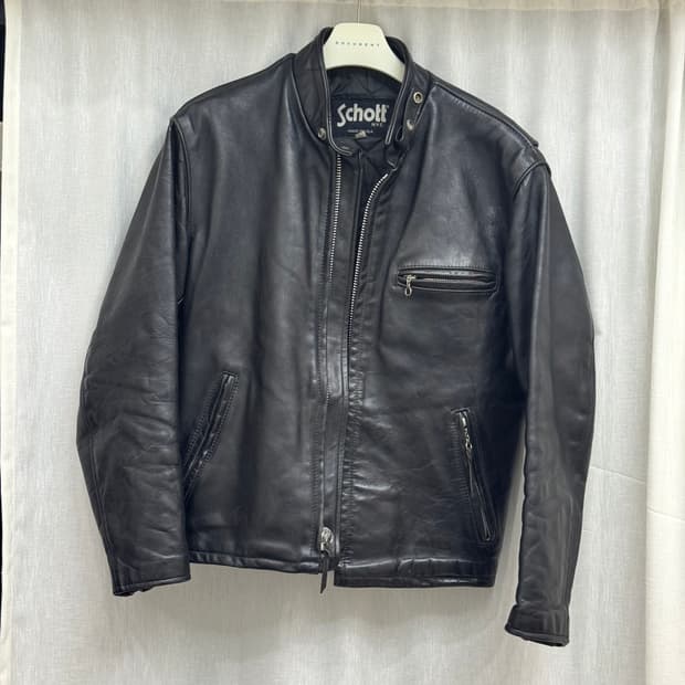 40) 90s 쇼트(Schott) 641Q 라이더 카페 레이서 가죽자켓