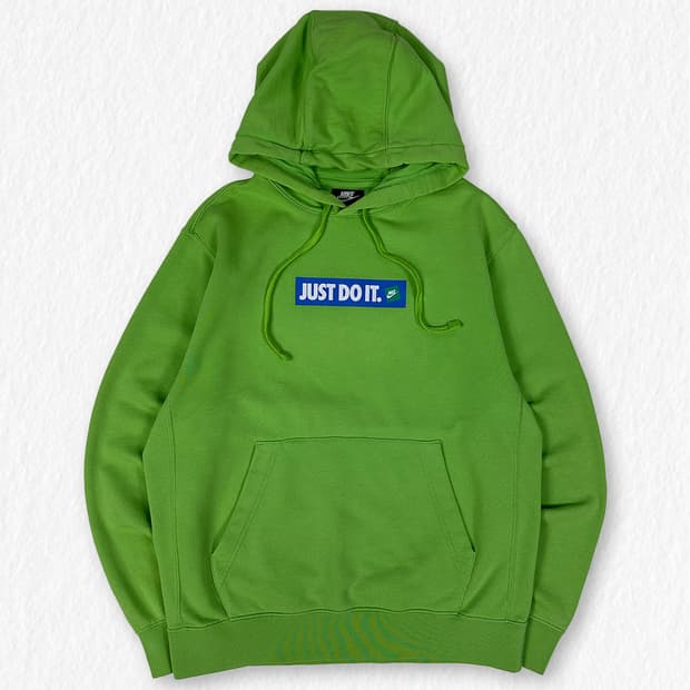 나이키 형광 그린 후드티