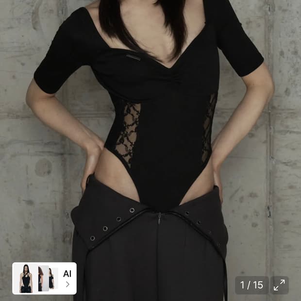 에트오소메 bust line lace bodysuit 레이스 바디슈트