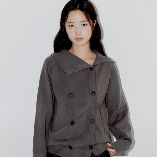 Oafish TWIN BUTTON CARDIGAN BROWN