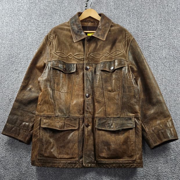 휴고보스 레더 사파리 웨스턴 카 코트 ( 48 ) / 11075