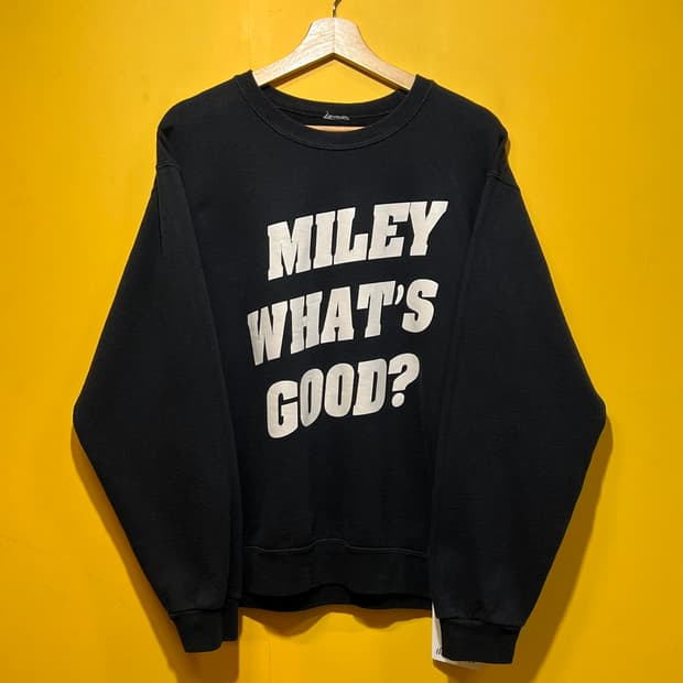 10s [L] 밈 커스텀 빈티지 맨투맨 MILEY WHATS GOOD