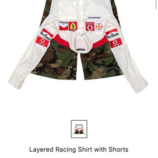 레이어드 레이싱 셔츠 위드 쇼츠