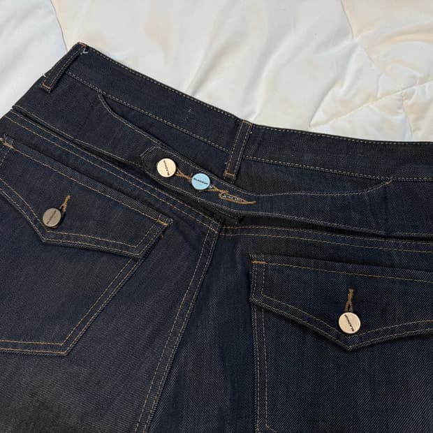 블랙업 티모로 백스트랩 와이드 데님팬츠 S 판매