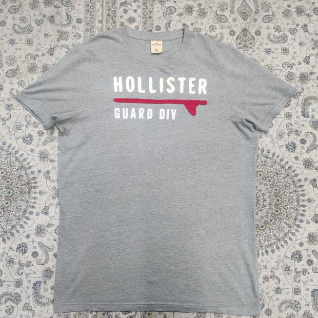 홀리스터 반팔 티셔츠 회색 XL