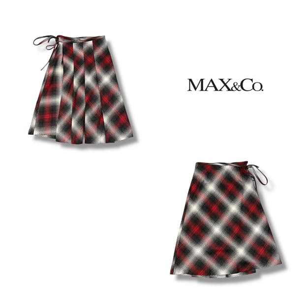  막스앤코 체크 랩 스커트 y14236